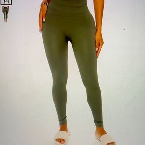 Olive fleece leggings